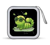 Caterpillar Glasses Insect Bug CD Case Holder Portable 40 Capacity DVD Wallet Storage Organizer for Car Travel