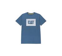 Caterpillar Graphic Tee Coronet Blue Logo Label at Left Sleeve Hem, Tagless Ba