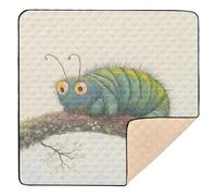 Caterpillar Green Art Print Large Stylish Baby Playmat for Floor Water Resistant Playroom Activity Mat for Baby Kids Toddlers Infants, 50'' x 50''