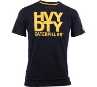 Caterpillar Heavy Duty Tee Black Logo Label on Left Sleeve Hem, Tagless Back N