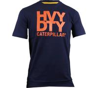 Caterpillar Heavy Duty Tee Eclipse Logo Label on Left Sleeve Hem, Tagless Back