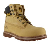 Caterpillar Holton Mens Honey/Yellow SB Safety Steel Toe Cap Lace Up Work Boots