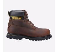 Caterpillar Holton Mens Lace Up Premium Leather Work Safety Boots Brown