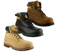 Caterpillar Holton Mens SB Safety Steel Toe Cap Lace Up Work Boots - Honey - UK 13