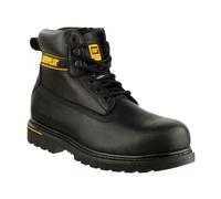 CAT Workwear Safety Boots Holton S3 – Men's Lace-Up Wide Fit, Premium Leather – UK 6 / EU40 / US7