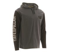 Caterpillar Hooded Long Sleeve Tee Sml Grey