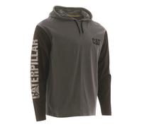 Caterpillar Hooded Long Sleeve Tee Lge Grey