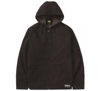 Caterpillar Hooded Sherpa Jacket Warm Workwear Fleece Lined Black Tan Small-XXL