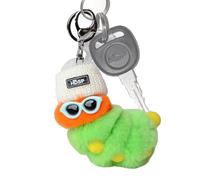 Caterpillar Keychain - Keyring Caterpillar with Sunglasses and Winter Knit Hat | Anti-Lost Cute Key Chain, Cartoon Plush Doll Pendant for Bag Purse