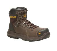 Caterpillar Men’s Diagnostic 2.0 Safety Boots - Waterproof Leather, Composite Toe, Recycled Lining, Shock Absorbing Midsole, Brown, 7 UK Size