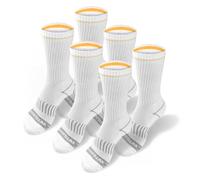 Caterpillar Men's 6-Pack Half Cushioned Crew Socks, White (6 Pack), Medium