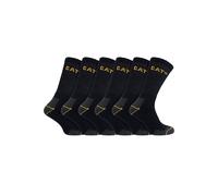 Caterpillar Men's 6 Pack Heavy Duty Work Socks for Steel Toe Boots in Black | Size: 3-5 Caterpillar Black 3-5