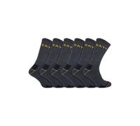 Caterpillar 6 Pack Unisex Heavy Duty Work Socks for Steel Toe Boots - 3-5 UK - Charcoal