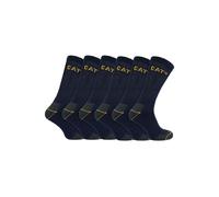 Caterpillar Men's 6 Pack Heavy Duty Work Socks for Steel Toe Boots in Navy | Size: 11-14 Caterpillar Navy 11-14