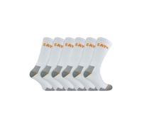 Caterpillar Men's 6 Pack Heavy Duty Work Socks for Steel Toe Boots in White | Size: 11-14 Caterpillar White 11-14