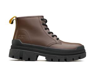 Caterpillar Mens Hardwear Mid Boots - Brown Leather - Size UK 8