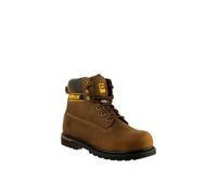Caterpillar Men's 'Holton S3' Leather Safety Boots in Brown | Size: 8 Caterpillar Brown 8