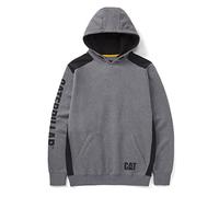 Caterpillar Men's Logo Panel Hoodies with Adjustable Three Piece Hood and Work Safety Cord Management System, Dark Heather Grey, XX-Large
