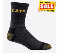 Caterpillar Mens Premium Padded Re-Enforced Comfort Work Boot Socks Black