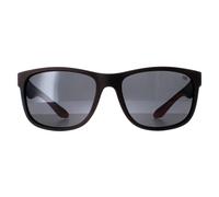 Caterpillar Men's Rectangle Matte Dark Grey Silver Flash Polarized CTS-8011 Caterpillar Grey One Size