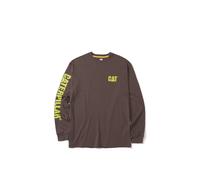 Caterpillar Trademark Banner Long Sleeve T-Shirt Size Lge Grey 38524-81181-05
