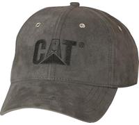 Caterpillar Men's Trademark Microsuede Hats with Embroidered Front, Curved Bill with Contrast, and Strap Back Closure Baseball Cap, Graphite, One Size
