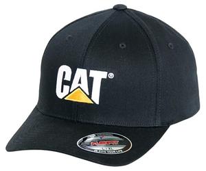 Caterpillar Men's Trademark Stretch-Fit Cap, Black, S-M