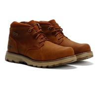 Caterpillar Mens Waterproof Ankle Boots Cat Elude Leather Brown Wide Fit Size 7-