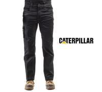 Caterpillar Operator Flex Trousers Black Workwear Stretch Cargo Pockets 30-42"