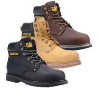 'Powerplant S3' Leather Safety Boots Caterpillar Brown 9