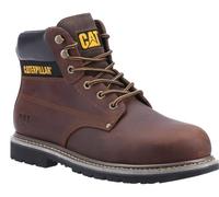 Caterpillar PowerPlant SB Mens Brown Safety Classic Steel Toe Work Boots