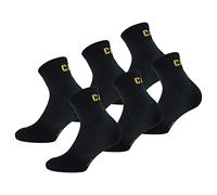 Caterpillar Quarter Socks 6 Pairs Men's Work Socks, Height Above Ankle, Reinforced Toe Heel, Cotton (Black, 11-14)