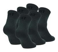 Caterpillar Quarter Socks 6 Pairs Men's Work Socks, Height Above the Ankle, Reinforced Toe and Heel, Cotton