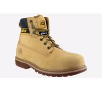 Caterpillar Men's 'Holton S3' Goodyear Welted Safety Boots in Camel | Size: 8 Caterpillar Camel 8