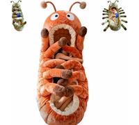 Caterpillar Shaped Sleeping, Extra-Large Plush Floor Lounger, Plush Cocoon Shaped Sleeping Bag With Drawstring, Adult Animal Shaped Sleeping Bag, Indoor Pod, Suitable Travel Home Use (D)
