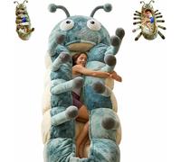 Caterpillar Shaped Sleeping, Extra-Large Plush Floor Lounger, Plush Cocoon Shaped Sleeping Bag With Drawstring, Adult Animal Shaped Sleeping Bag, Indoor Pod, Suitable Travel Home Use (E)