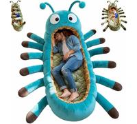Caterpillar Shaped Sleeping, Extra-Large Plush Floor Lounger, Plush Cocoon Shaped Sleeping Bag With Drawstring, Adult Animal Shaped Sleeping Bag, Indoor Pod, Suitable Travel Home Use (C)