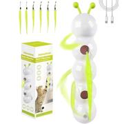 Caterpillar Smart Cat Toy,Interactive Caterpillar Cat Toy for Indoor,USB Rechargeable Moving Bug Toys,Realistic Wiggle Motion,Fun & Engaging Pet Toys for Play and Exercise (2 Yellow+4 Yellow Tails)