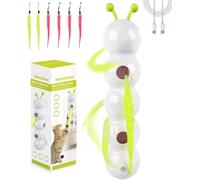 Caterpillar Smart Cat Toy,Interactive Caterpillar Cat Toy for Indoor,USB Rechargeable Moving Bug Toys,Realistic Wiggle Motion,Fun & Engaging Pet Toys for Play and Exercise (2 Yellow+4 Red Tails)