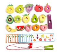Caterpillar Stringing Toy, Montessori Wooden Bead Game for Toddlers 3+ | Fun Caterpillar Stringing Play, Builds Fine Motor Skills, Supports Toddler Learning