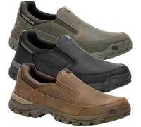 Caterpillar Threshold Mens Slip On Casual Leather Trainer Shoes - Black - UK 7 / EU 41