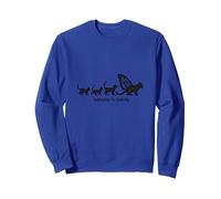 Caterpillar To Caterfly: Whimsical Cat Evolution Art Sweatshirt, Adult Unisex, Royal Blue, L
