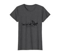 Caterpillar to Caterfly: Whimsical Cat Evolution Art T-Shirt, Women, Dark Heather Grey, XL