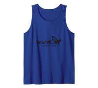 Caterpillar to Caterfly: Whimsical Cat Evolution Art Tank Top, Men, Royal Blue, S