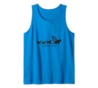 Caterpillar to Caterfly: Whimsical Cat Evolution Art Tank Top, Men, Sapphire, L