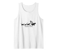 Caterpillar to Caterfly: Whimsical Cat Evolution Art Tank Top, Men, White, M