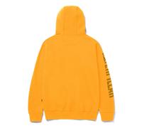 Caterpillar Trademark Banner Hooded Sweatshirt Yellow Front Pouch Pocket, Adju