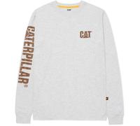 Caterpillar Trademark Banner Long Sleeve Cotton Mens Cream T-Shirt - Size 4XL