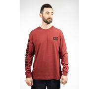 Caterpillar Trademark Banner Long Sleeve Cotton Men's Red t-Shirt S