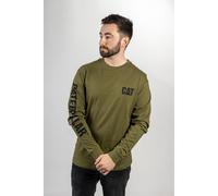 Caterpillar Trademark Banner Long Sleeve T-Shirt Size Sml Green 18496-54149-03